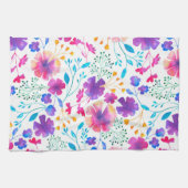 Weißes Fluro Blumen-Muster-Küchen-Tee-Tuch Geschirrtuch (Horizontal)