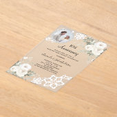 Weißes Foto 10. Hochzeitstag Acryleinladungen (Ablage )