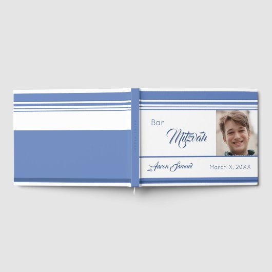 Weißes Foto Bar Mitzvah Gästebuch (Voll)