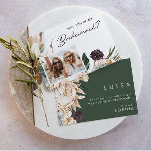 Weißes Foto Bridesmaid Vorschlag für eine Aufforde Einladung