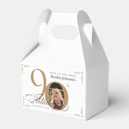 Weißes Foto der Kalligraphie Elegant 90. Geburtsta Geschenkschachtel