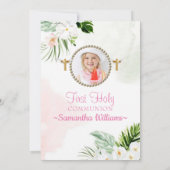 Weißes Foto Erstkommunion Einladung (Rückseite)