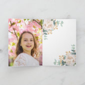 Weißes Foto Eukalyptus-Kreuzung Bestätigung Dankeskarte (Innenseite)