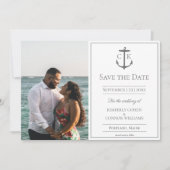Weißes Foto für die autonome Monogramm Save the Da Date (Vorderseite)