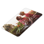 Weißes Foto für Whimsikkalligraphie Save the Date Magnet (Linke Seite)