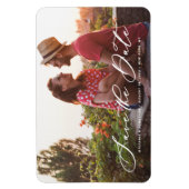 Weißes Foto für Whimsikkalligraphie Save the Date Magnet (Vertikal)