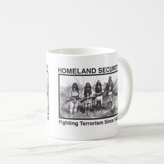 Weißes Foto-indische heimat-Sicherheit Kaffeetasse (VorderseiteRechts)