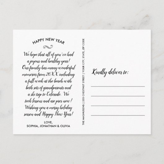 Weißes Foto mit blühender Blüte Postkarte (Rückseite)