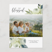 Weißes Foto mit blühender Blüte Postkarte (Vorderseite)