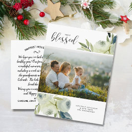Weißes Foto mit blühender Blüte Postkarte
