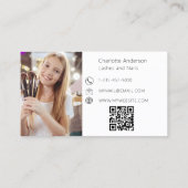 Weißes Foto mit elegantem QR-Logo Visitenkarte (Rückseite)