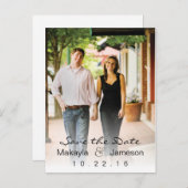 Weißes Foto Save the Date Postkarte (Vorne/Hinten)