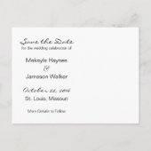 Weißes Foto Save the Date Postkarte (Rückseite)