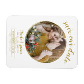 Weißes Foto und Gold - Modernes Rundlaufmodell Sav Magnet (Horizontal)