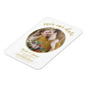 Weißes Foto und Gold - Modernes Rundlaufmodell Sav Magnet (Linke Seite)