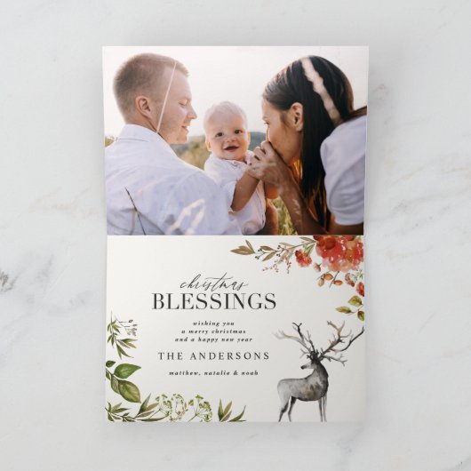 Weißes Foto Weihnachten Karte (Innenseite)