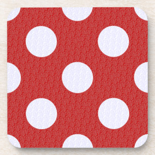 Weißes Fraktal Polka Dots Rote Fraktale Hintergrun Getränkeuntersetzer