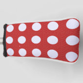 Weißes Fraktal Polka Dots Rote Fraktale Hintergrun Golf Headcover (Vorderseite)