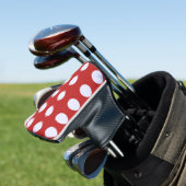 Weißes Fraktal Polka Dots Rote Fraktale Hintergrun Golf Headcover (In Situ)