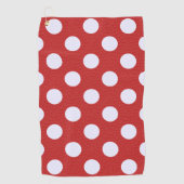 Weißes Fraktal Polka Dots Rote Fraktale Hintergrun Golfhandtuch (Vorderseite)