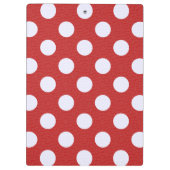 Weißes Fraktal Polka Dots Rote Fraktale Hintergrun Klemmbrett (Rückseite)