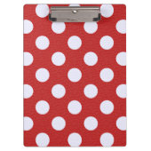 Weißes Fraktal Polka Dots Rote Fraktale Hintergrun Klemmbrett (Vorderseite)