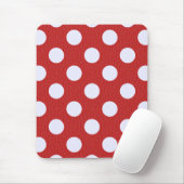 Weißes Fraktal Polka Dots Rote Fraktale Hintergrun Mousepad (Mit Mouse)