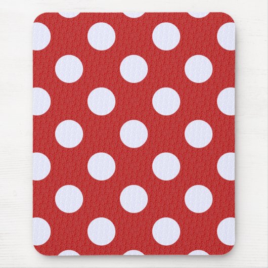 Weißes Fraktal Polka Dots Rote Fraktale Hintergrun Mousepad (Vorne)