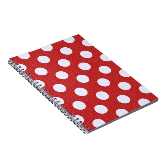 Weißes Fraktal Polka Dots Rote Fraktale Hintergrun Notizblock (Rechte Seite)