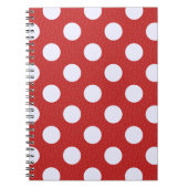 Weißes Fraktal Polka Dots Rote Fraktale Hintergrun Notizblock (Vorderseite)