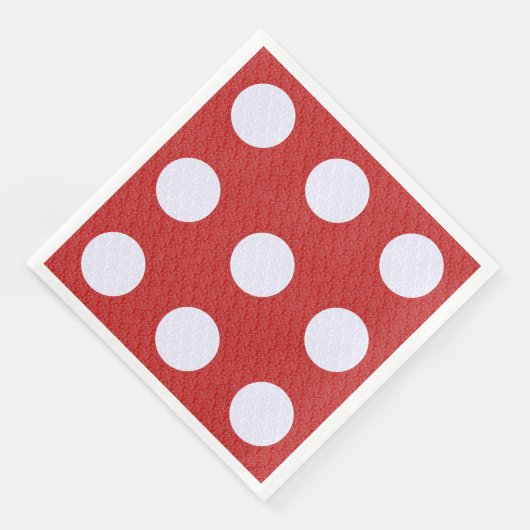 Weißes Fraktal Polka Dots Rote Fraktale Hintergrun Serviette (Ecke)