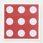 Weißes Fraktal Polka Dots Rote Fraktale Hintergrun Serviette (Vorderseite)