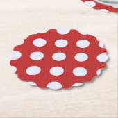 Weißes Fraktal Polka Dots Rote Fraktale Hintergrun Untersetzer (angewinkelt)