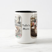 Weißes Französisch im Hundebett Zweifarbige Tasse (Mittel)