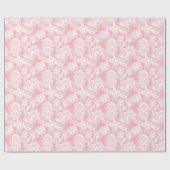 Weißes Französisches Spitzen auf Rose Rosa Geschenkpapier (Flach)