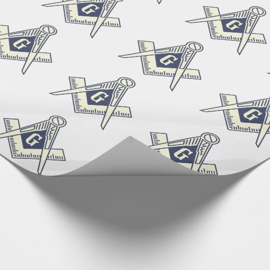 Weißes FreimaurerPackpapier Geschenkpapier (Ecke)