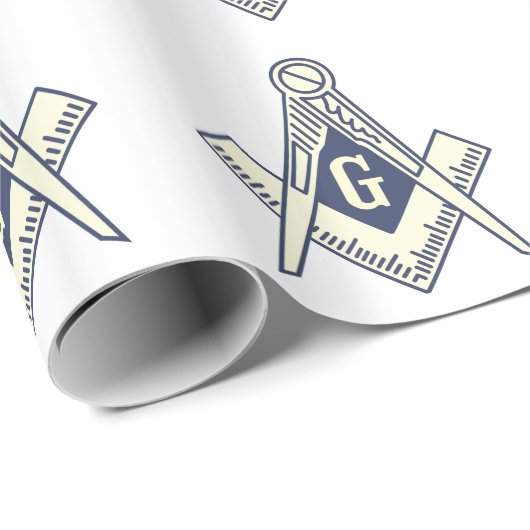Weißes FreimaurerPackpapier Geschenkpapier (Rolleneckpunkt)