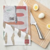 Weißes Frenchie, französische Bulldogge, Küchentuch (Viertel Falte)