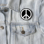Weißes Friedenssymbol Button (Beispiel)