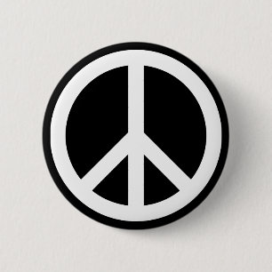 Weißes Friedenssymbol Button