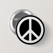 Weißes Friedenssymbol Button (Vorne & Hinten)