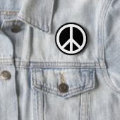 Weißes Friedenssymbol Button (Beispiel)