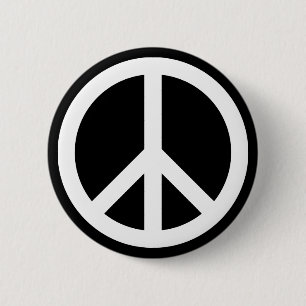 Weißes Friedenssymbol Button