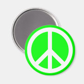 Weißes Friedenszeichen auf Limon Magnet (Vorderseite/Rückseite)