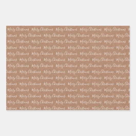 Weißes "Frohe Weihnachten" Kraft Papier Textur (Vorderseite)