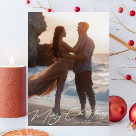 Weißes frohes Weihnachtsfest Elegantes Splendor Fo Feiertagskarte