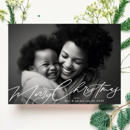 Weißes frohes Weihnachtsfest Elegantes Splendor Fo Feiertagskarte