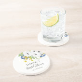 Weißes Frühlingsfloral Bouquet Brautparty Getränkeuntersetzer (Seite)