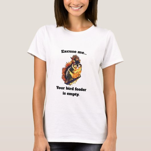 Weißes Funny Eichhörnchen T - Shirt (Vorderseite)