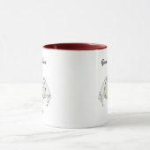 Weißes Gänse Tanzabend Cartoon Tasse (Zentrum)